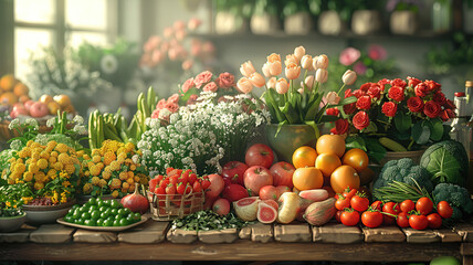 vegetables on the market - obrazy, fototapety, plakaty