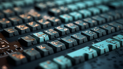 Futuristic Mechanical Keyboard with Custom Iconography