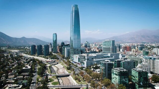 Toma a&eacute;rea Distrito Financiero Santiago de Chile