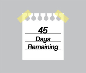 Note 45 days remaining. Paper reminder for remaining days.