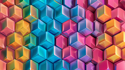 A colorful background of cubes in various colors