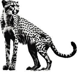 Close-up painting of a cheetah.