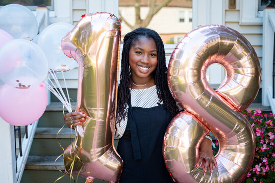 Smiling eighteen years old