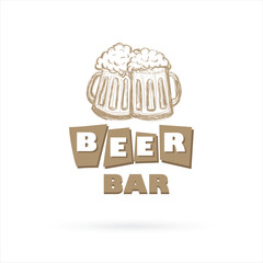 beer bar logo. sample design. vintage style, template vector illustration