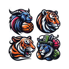 Mascot logo white background Vector design