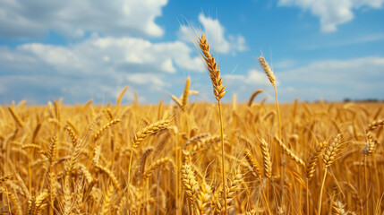 golden wheat fields, representing the importance of agriculture and farming in Oklahoma's economy - AI Generated