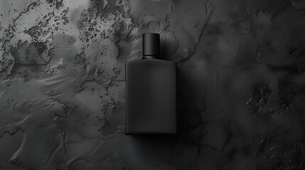 Mockup of black fragrance perfume bottle mockup on dark background. generative ai - obrazy, fototapety, plakaty