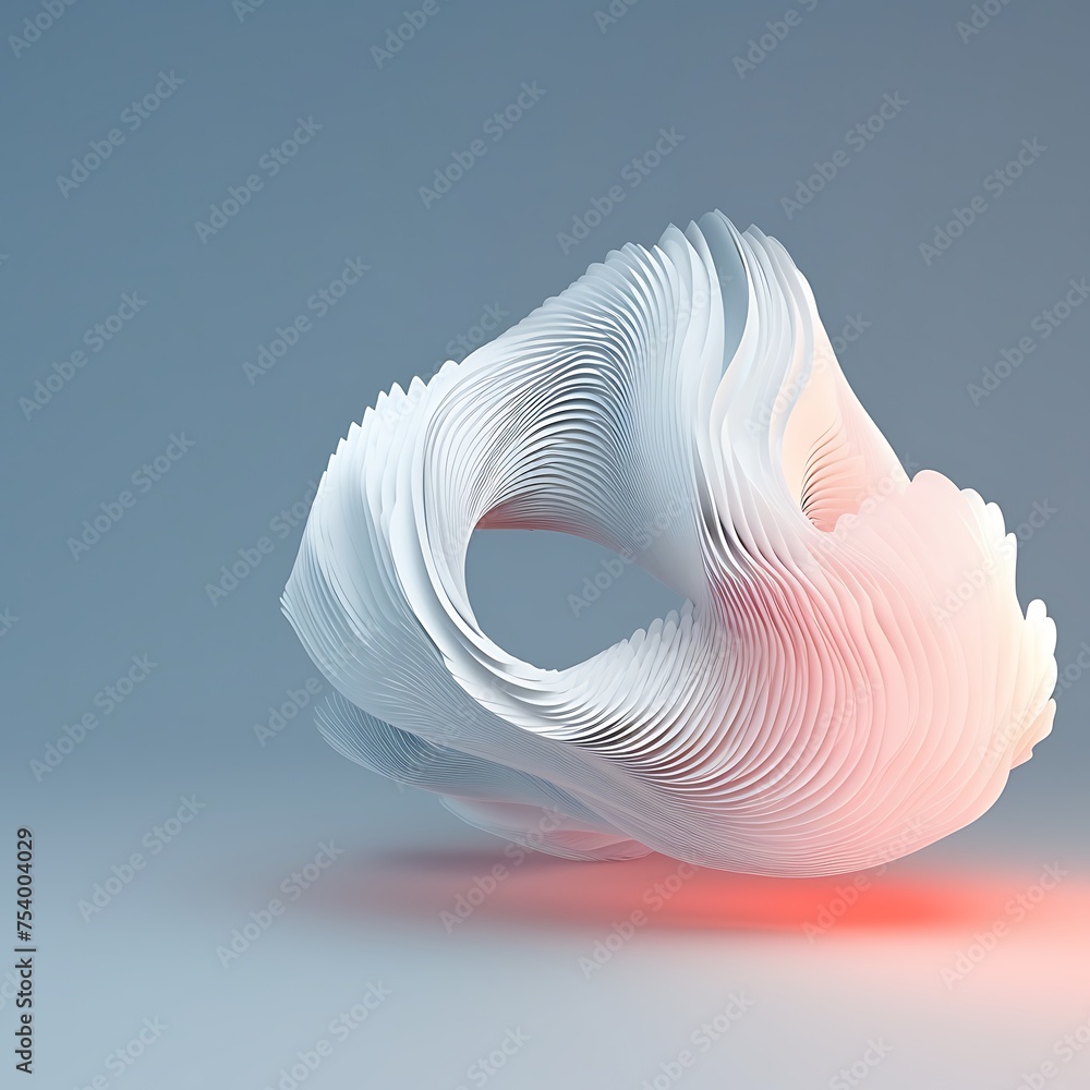 Poster 3d render of abstract detailed shape. empty space for text. minimal futuristic background