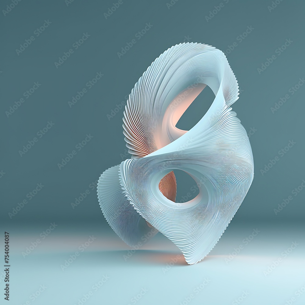 Poster 3d render of abstract detailed shape. empty space for text. minimal futuristic background