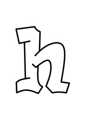 Printable Graffiti Bubble Letters Alphabet © Hasbi