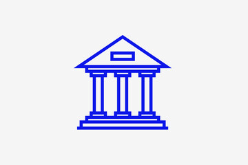 bank illustration in line style design. Vector illustration.	