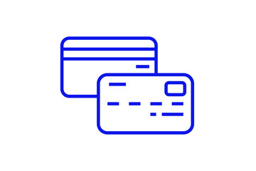 credit cards illustration in line style design. Vector illustration.	