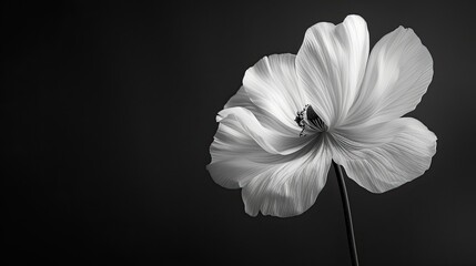 white flower on black background 