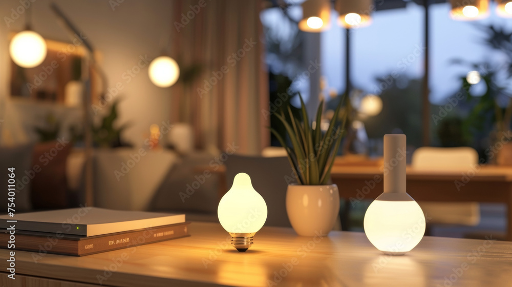 Poster the convenience of a smart light bulb with the ability to be controlled remotely from anywhere throu