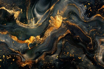 abstract background black gold marble watercolor fluid