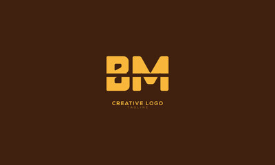 BM Abstract initial monogram letter alphabet logo design