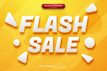 Simple Orange Flash Sale promo 3D Text Effect