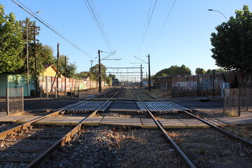 Fototapeta na wymiar photograph of the train tracks of Linares Chile