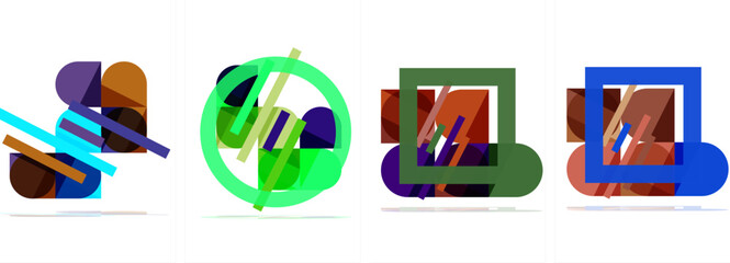 Geometric composition abstract background poster set for wallpaper, business card, cover, poster, banner, brochure, header, website