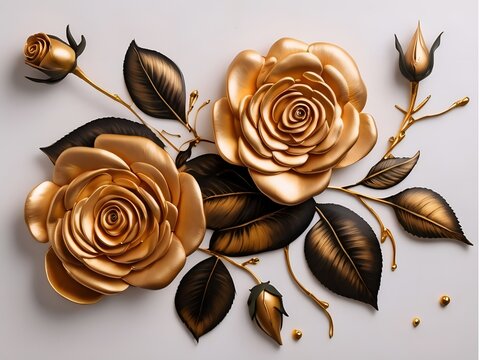 Painting of Golden roses 