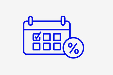 payment schedule illustration in line style design. Vector illustration.