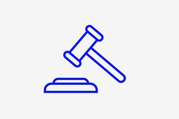 judge's gavel illustration in line style design. Vector illustration.