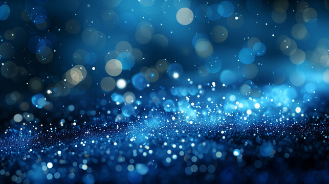 Blue sparkle glitter abstract background 