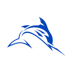 Marlin Vector Logo Design Template