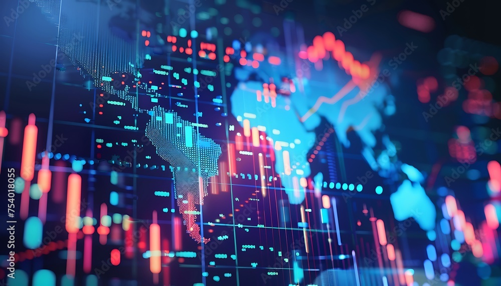 Poster digital graph of rapid investment growth, Skyrocketing Stocks Dynamic graph showing stocks soaring upwards.