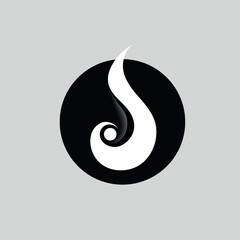 Abstract black and white company logo on a dark background. Corporate logo design