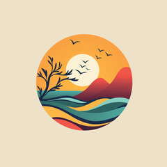 Earth, environmental protection. Nature conservation concept. Beautiful abstract logo. EPS10