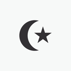Obraz premium Astronomical logo design. The Moon is the Earth's satellite