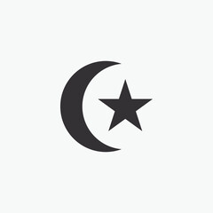 Fototapeta premium Astronomical logo design. The Moon is the Earth's satellite