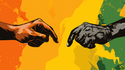 illustration of two hands