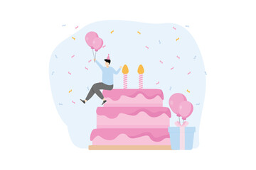 Birthday Party Flat Illustration Design