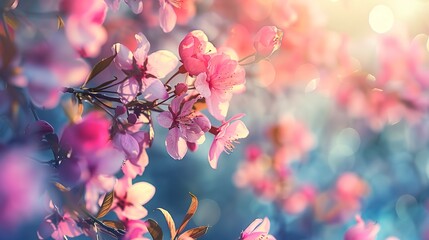beautiful blooming magnolia tree flower in the ,generative ai, 