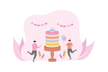 Birthday Party Flat Illustration Design