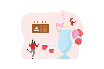 Birthday Party Flat Illustration Design