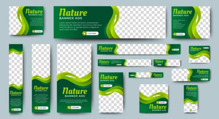 Gardinen Nature green web advertising banner templates design. vector © ahmad