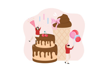 Birthday Party Flat Illustration Design