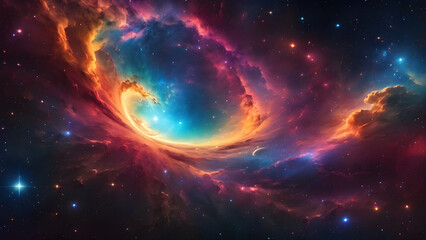 Nebula concept in a fantastic universe 3D