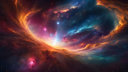 Nebula concept in a fantastic universe 3D