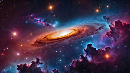 Nebula concept in a fantastic universe 3D