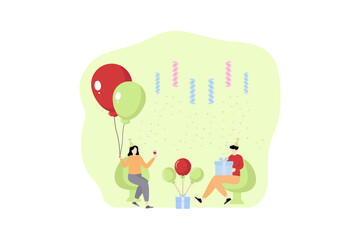 Birthday Party Flat Illustration Design