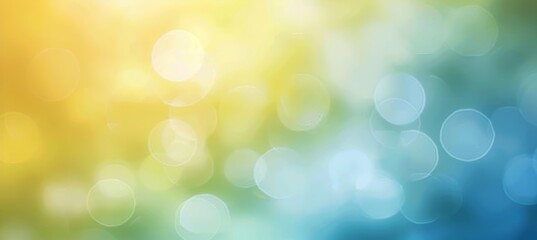 Soft and delicate blur bokeh background in sky blue, pale yellow, and ivory white colors