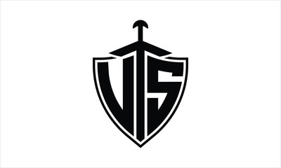 VS initial letter shield icon gaming logo design vector template. batman logo, sports logo, monogram, polygon, war game, symbol, playing logo, abstract, fighting, typography, icon, minimal, knife logo