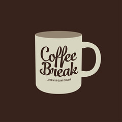 Coffee break logotype design, vector illustration
