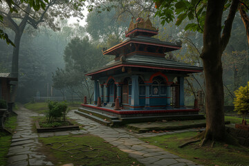 Obraz premium Spiritual Power: Indonesian Temple Radiating Energy