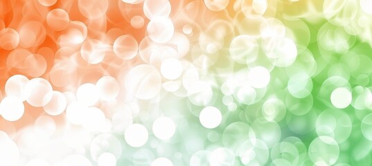 Soft and delicate mint green, peach orange, and white silver abstract bokeh background