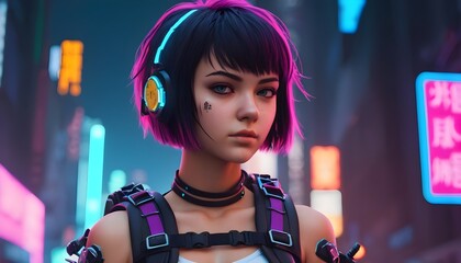 Neon Dreams: Cyberpunk Girls of Tomorrow